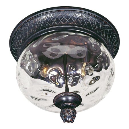 Maxim Two Light Oriental Bronze Water Glass Glass Outdoor Flush Mount 40429WGOB